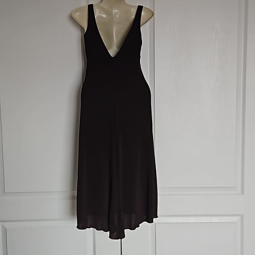 Talula Babaton Sweetheart Neckline, Straps Asymmetric Hem Midi Dress Brown XS - Picture 4 of 16